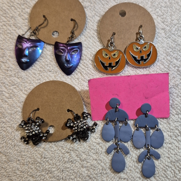 Colorful Earring Set with Unique Designs - Picture 1 of 6